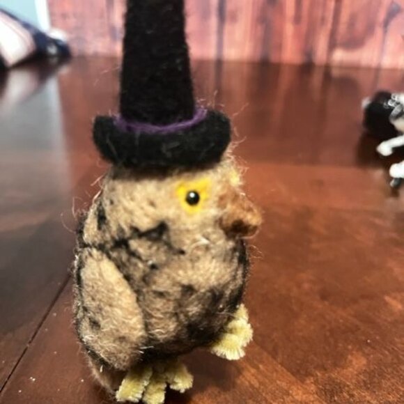 Felt owl  With Witch Hat Halloween Decoration ornament by gallerie II - Picture 2 of 7